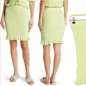 BCBGeneration Lime Green Ribbed Sweater Skirt NWT Size S